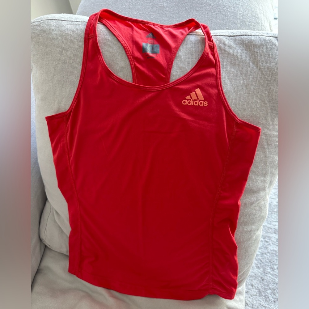 Adidas Womens Red Orange Climalite Racerback Tank Top, XS